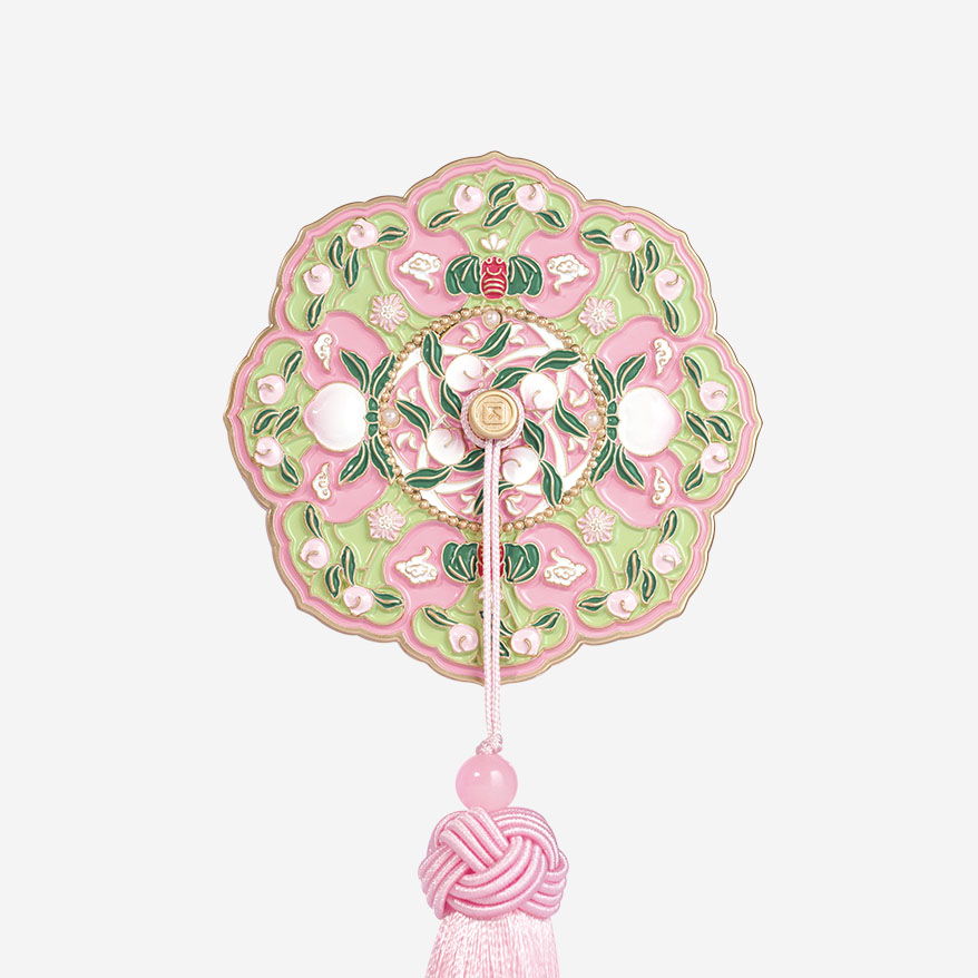 桃花粉玉奖牌｜形影随身镜